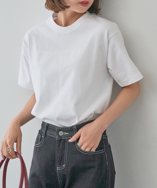 CROSS & STITCH(クロスステッチ)の「【Cross&Stitch】8.1オンス USAコットン ヘビーウェイトTシャツ 半袖 無地 ビッグシルエット オーバーサイズ UCS-950(Tシャツ/カットソー・レディース・ホワイト/サンドベージュ/ネイビー/ブラック/ナチュラル/ダークグリーン・S/M/L/XL)」の13枚目の写真