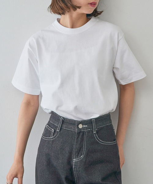 CROSS & STITCH(クロスステッチ)の「【Cross&Stitch】8.1オンス USAコットン ヘビーウェイトTシャツ 半袖 無地 ビッグシルエット オーバーサイズ UCS-950(Tシャツ/カットソー・レディース・ホワイト/サンドベージュ/ネイビー/ブラック/ナチュラル/ダークグリーン・S/M/L/XL)」の14枚目の写真