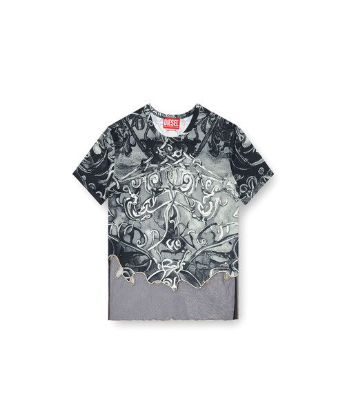 DIESEL（ディーゼル）の「ウィメンズ 半袖トップ T-INLAY（Tシャツ/カットソー・レディース・グレー・LARGE/SMALL/MEDIUM/X-SMALL/X-LARGE）」の2枚目の写真