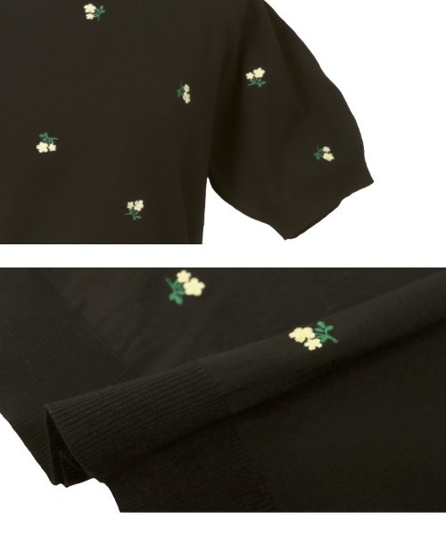 KOBE LETTUCE(コウベレタス)の「総柄刺繍ニットトップス(ニット/セーター・レディース・イエロー/グレー/ブラック・M)」の10枚目の写真