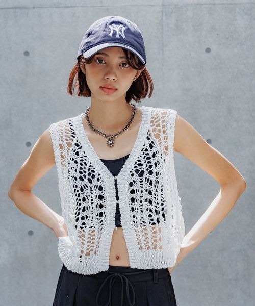 PAGEBOY（ページボーイ）の「スカシアミニットベスト（Tシャツ/カットソー・レディース・ブラック/ホワイト/モカ・FREE）」の4枚目の写真