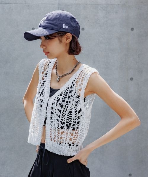 PAGEBOY（ページボーイ）の「スカシアミニットベスト（Tシャツ/カットソー・レディース・ブラック/ホワイト/モカ・FREE）」の5枚目の写真