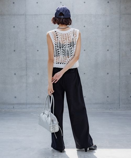 PAGEBOY（ページボーイ）の「スカシアミニットベスト（Tシャツ/カットソー・レディース・ブラック/ホワイト/モカ・FREE）」の9枚目の写真