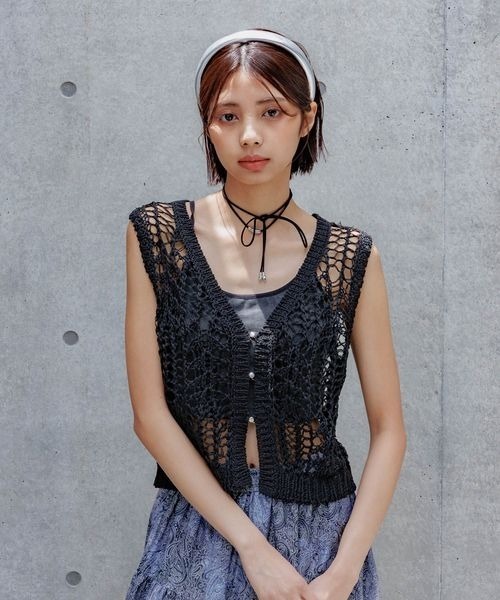 PAGEBOY（ページボーイ）の「スカシアミニットベスト（Tシャツ/カットソー・レディース・ブラック/ホワイト/モカ・FREE）」の10枚目の写真