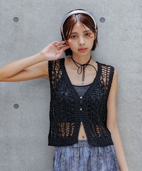 PAGEBOY（ページボーイ）の「スカシアミニットベスト（Tシャツ/カットソー・レディース・ブラック/ホワイト/モカ・FREE）」の11枚目の写真