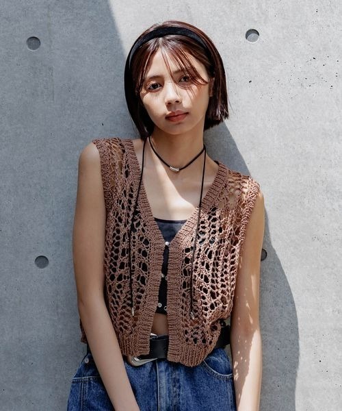 PAGEBOY（ページボーイ）の「スカシアミニットベスト（Tシャツ/カットソー・レディース・ブラック/ホワイト/モカ・FREE）」の16枚目の写真