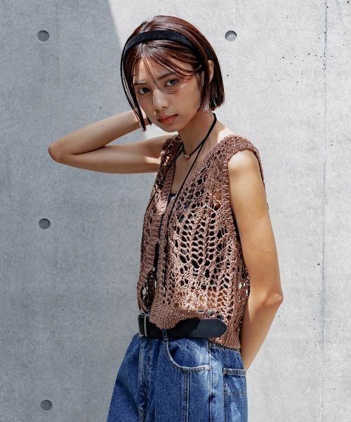 PAGEBOY（ページボーイ）の「スカシアミニットベスト（Tシャツ/カットソー・レディース・ブラック/ホワイト/モカ・FREE）」の18枚目の写真