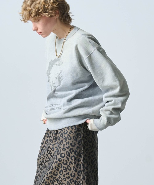 トレーナー スウェット 「KHA:KI / カーキ」DAMAGE SWEAT SHIRT My MUSE レディース KHA:KI / カーキ」DAMAGE SWEAT SHIRT My MUSE（スウェット
