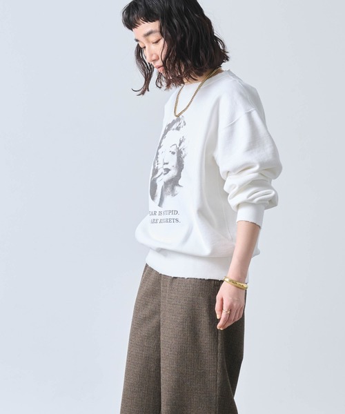 トレーナー スウェット 「KHA:KI / カーキ」DAMAGE SWEAT SHIRT My MUSE レディース KHA:KI / カーキ」DAMAGE SWEAT SHIRT My MUSE（スウェット