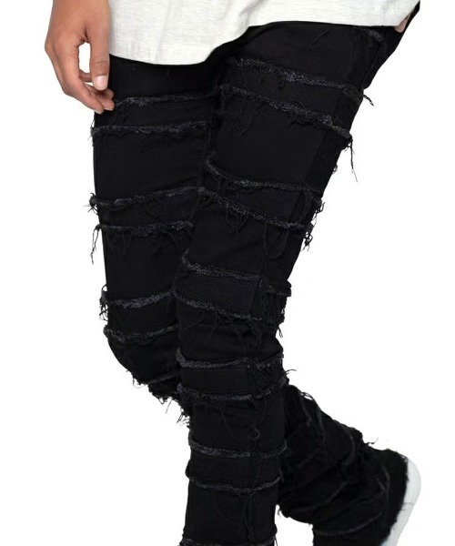 mnml（ミニマル）の「【mnml】X597 PANELED SKINNY STACKED DENIM [I]（デニムパンツ・メンズ・ブラック・28/30/32/34/29/38/36）」の2枚目の写真