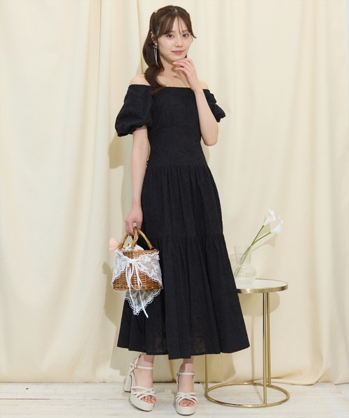6/6(fri)10時発売】2WAYスリーブコットンティアードワンピース
