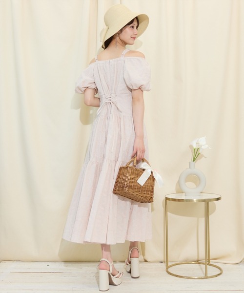 【新品】WILLSELECTION ワンピース WILLSELECTION ワンピース 配色ステッチボリューム袖ワンピース