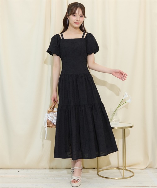  ::ワンピース:12[RESALE] 6/6(fri)10時発売】2WAYスリーブコットンティアードワンピース