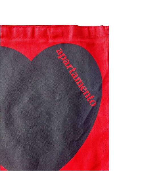 bonjour records（ボンジュールレコーズ）の「【apartamento/アパルタメント】 Heart Tote Bag（トートバッグ・メンズ・オレンジ・FREE）」の7枚目の写真