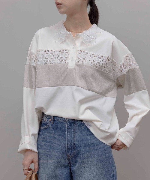 【新品タグ付】Eimee Law レイヤードステンカラーブラウス Eimee Law│1page｜通常価格とセール価格│Eimee Law & LHELBIE