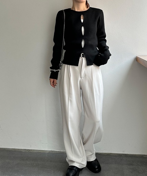 solleim（ソルレム）の「フロントホールリブニット（ニット/セーター・レディース・アイボリー/ブラック/ボルドー・M/L）」の22枚目の写真