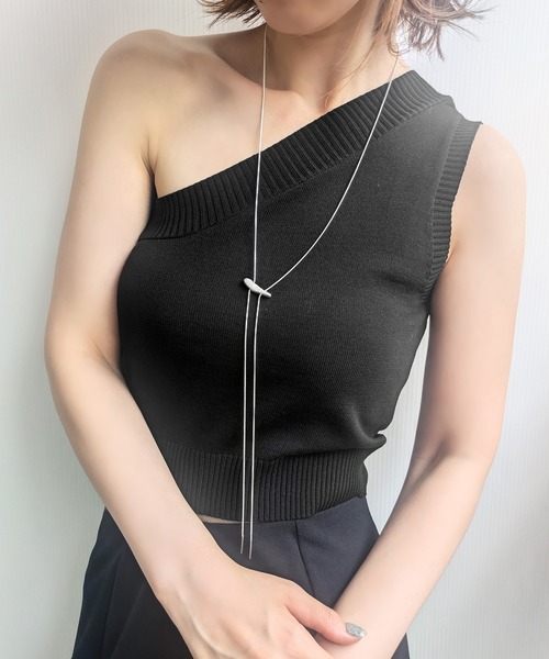 styiro(スタイロ)の「ニッケルフリー マットメタルループタイネックレス(ネックレス・レディース・シルバー/シルバー×ゴールド・FREE)」の2枚目の写真