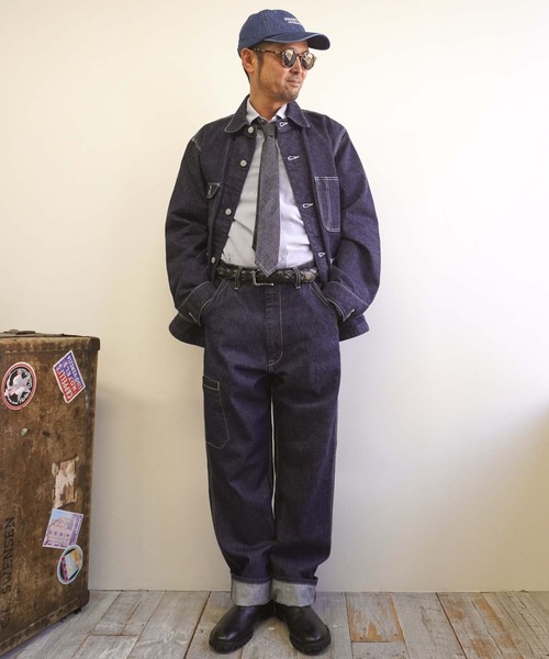 BROOKLYN OVERALL（ブルックリンオーバーオール）の「4パッチカバーオール（デニムジャケット・メンズ・ネイビー・SMALL/MEDIUM/LARGE）」の15枚目の写真