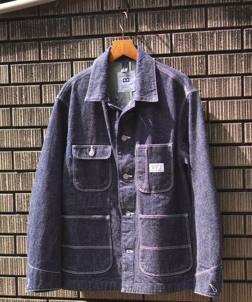 BROOKLYN OVERALL（ブルックリンオーバーオール）の「4パッチカバーオール（デニムジャケット・メンズ・ネイビー・SMALL/MEDIUM/LARGE）」の22枚目の写真