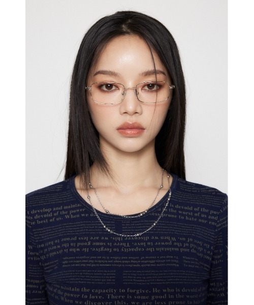 LAGUA GEM（ラグアジェム）の「SENTENCE LOGO PRINT トップス（Tシャツ/カットソー・レディース・ネイビー/ブラック/ホワイト・FREE）」の8枚目の写真