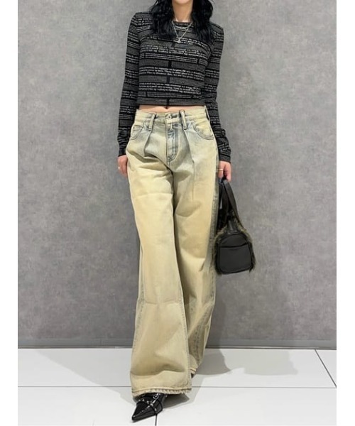 LAGUA GEM（ラグアジェム）の「SENTENCE LOGO PRINT トップス（Tシャツ/カットソー・レディース・ネイビー/ブラック/ホワイト・FREE）」の20枚目の写真