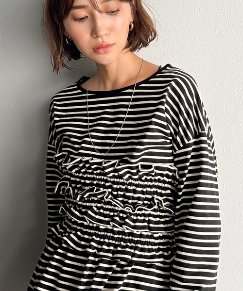 セール】甘すぎない大人なフェミニン◎フリルビスチェベルトセット