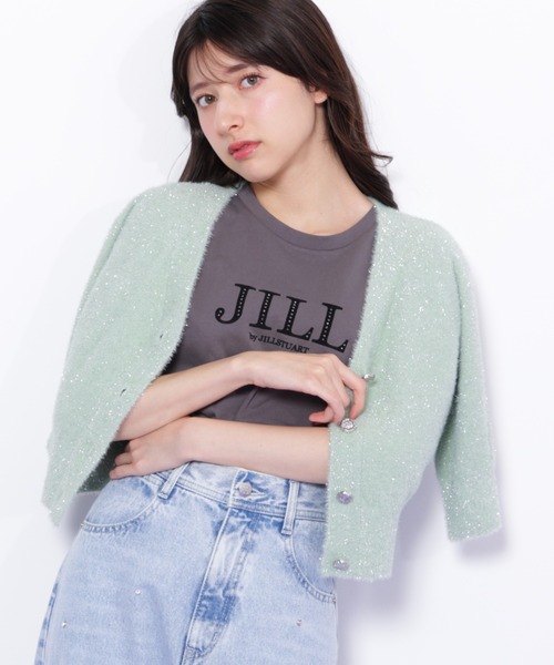 セール】◇ラメフェザー半袖カーディガン（ニット/セーター）｜JILL by