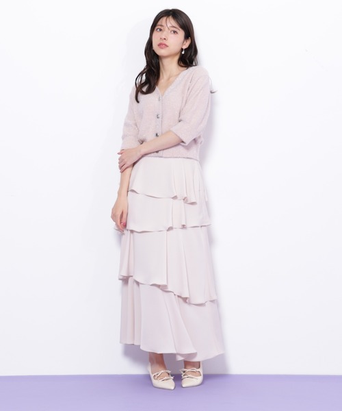 JILL by JILL STUART（ジルバイジルスチュアート）の「◇ラメフェザー半袖カーディガン（ニット/セーター・レディース・グリーン/ピンク/グレー・FREE）」の8枚目の写真