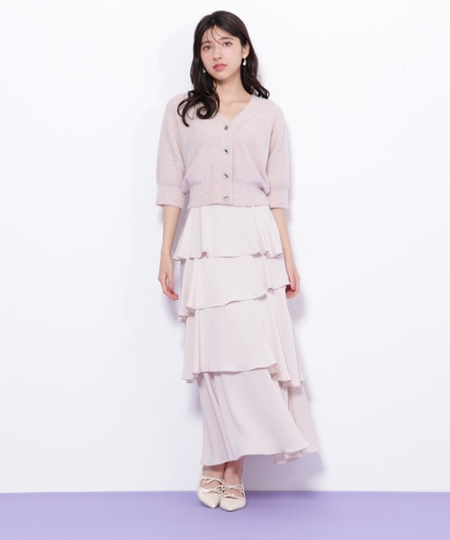JILL by JILL STUART（ジルバイジルスチュアート）の「◇ラメフェザー半袖カーディガン（ニット/セーター・レディース・グリーン/ピンク/グレー・FREE）」の10枚目の写真