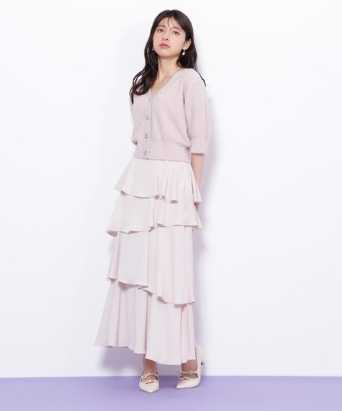JILL by JILL STUART（ジルバイジルスチュアート）の「◇ラメフェザー半袖カーディガン（ニット/セーター・レディース・グリーン/ピンク/グレー・FREE）」の11枚目の写真