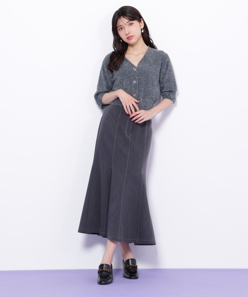 JILL by JILL STUART（ジルバイジルスチュアート）の「◇ラメフェザー半袖カーディガン（ニット/セーター・レディース・グリーン/ピンク/グレー・FREE）」の20枚目の写真