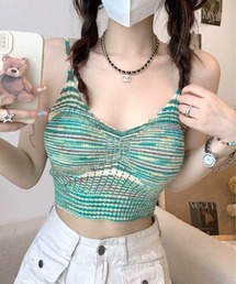 CANVAS+（キャンバスプラス）の「【CANVAS+】MIXカラー短丈サマーニットカップ付きキャミ（キャミソール）」