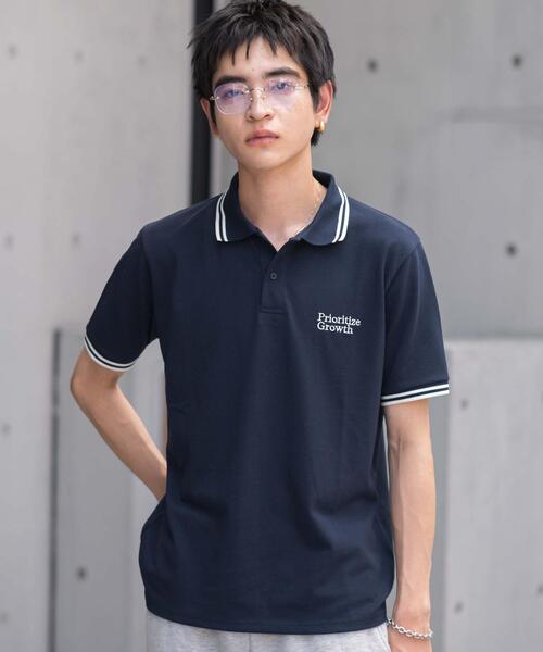 WEGO（ウィゴー）の「WEGO/ワンポイント刺繍カノコポロ（ポロシャツ・メンズ・ネイビー/ホワイト/ブラウン・LARGE/MEDIUM）」の14枚目の写真