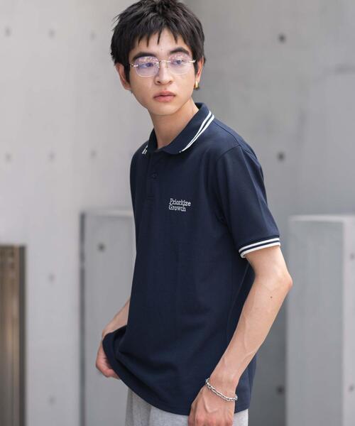 WEGO（ウィゴー）の「WEGO/ワンポイント刺繍カノコポロ（ポロシャツ・メンズ・ネイビー/ホワイト/ブラウン・LARGE/MEDIUM）」の16枚目の写真