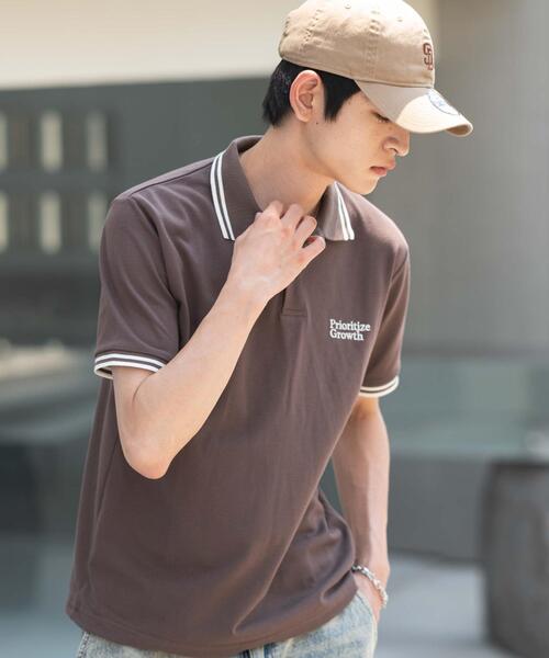 WEGO（ウィゴー）の「WEGO/ワンポイント刺繍カノコポロ（ポロシャツ・メンズ・ネイビー/ホワイト/ブラウン・LARGE/MEDIUM）」の8枚目の写真