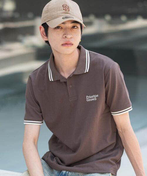 WEGO（ウィゴー）の「WEGO/ワンポイント刺繍カノコポロ（ポロシャツ・メンズ・ネイビー/ホワイト/ブラウン・LARGE/MEDIUM）」の9枚目の写真