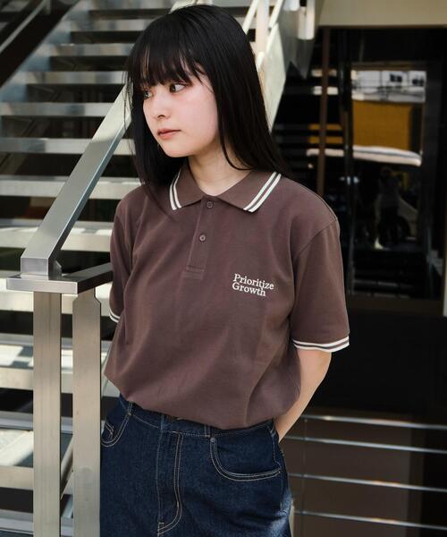 WEGO（ウィゴー）の「WEGO/ワンポイント刺繍カノコポロ（ポロシャツ・メンズ・ネイビー/ホワイト/ブラウン・LARGE/MEDIUM）」の12枚目の写真