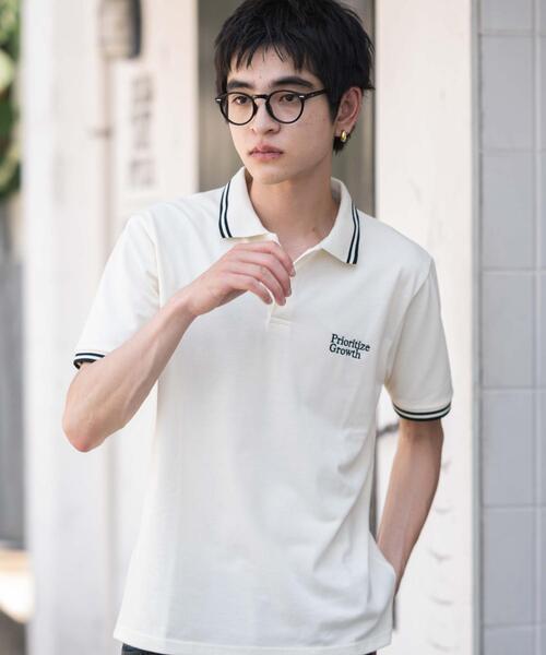 WEGO（ウィゴー）の「WEGO/ワンポイント刺繍カノコポロ（ポロシャツ・メンズ・ネイビー/ホワイト/ブラウン・LARGE/MEDIUM）」の4枚目の写真