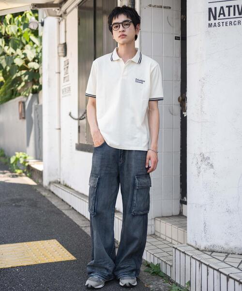 WEGO（ウィゴー）の「WEGO/ワンポイント刺繍カノコポロ（ポロシャツ・メンズ・ネイビー/ホワイト/ブラウン・LARGE/MEDIUM）」の5枚目の写真