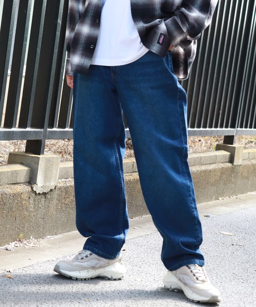 HANES（ヘインズ）の「【HANES/ヘインズ】ワイドフィットストレート デニムパンツ（デニムパンツ・メンズ・インディゴブルー/ライトブルー/ブルー/ブラック・S/M/L/LL）」の4枚目の写真