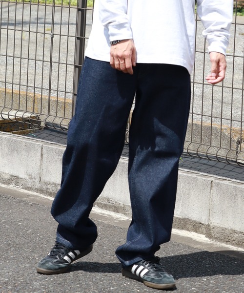 HANES（ヘインズ）の「【HANES/ヘインズ】ワイドフィットストレート デニムパンツ（デニムパンツ・メンズ・インディゴブルー/ライトブルー/ブルー/ブラック・S/M/L/LL）」の6枚目の写真