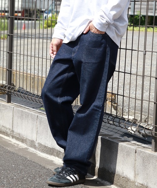 HANES（ヘインズ）の「【HANES/ヘインズ】ワイドフィットストレート デニムパンツ（デニムパンツ・メンズ・インディゴブルー/ライトブルー/ブルー/ブラック・S/M/L/LL）」の8枚目の写真