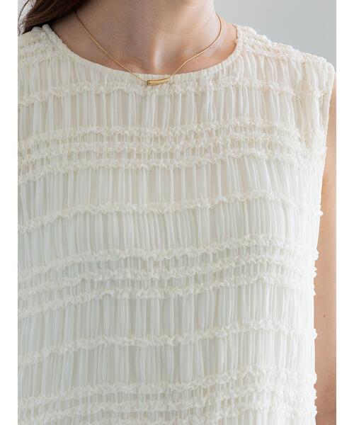 Te chichi(テチチ)の「ミニフリルボーダーワンピース(ワンピース・レディース・オフホワイト/チャコールグレー・F)」の10枚目の写真