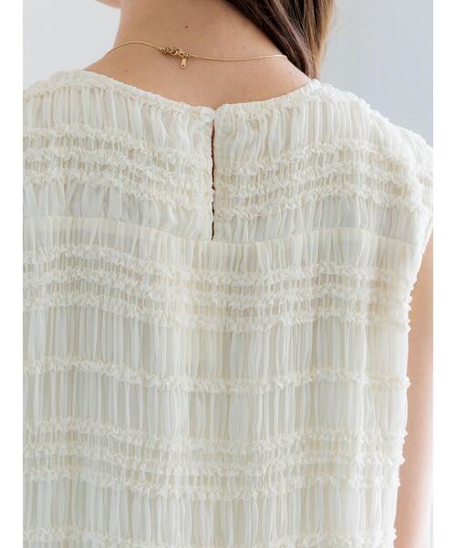 Te chichi(テチチ)の「ミニフリルボーダーワンピース(ワンピース・レディース・オフホワイト/チャコールグレー・F)」の11枚目の写真