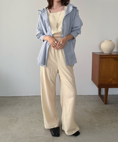 Jewelobe(ジュエローブ)の「BIGフードストライプドルマンルーズシャツ(シャツ/ブラウス・レディース・ブルー/アイボリー・FREE)」の11枚目の写真