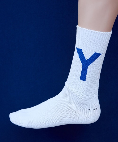 YUQRI(ユクリ)の「【YUQRI】Paint Y(ソックス/靴下・メンズ・ブラック/ホワイト系その他2/ホワイト系その他3/ホワイト・L/M/S)」の3枚目の写真
