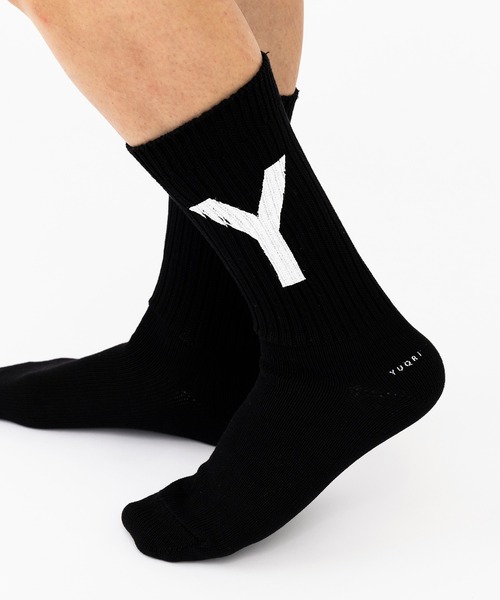 YUQRI(ユクリ)の「【YUQRI】Paint Y(ソックス/靴下・メンズ・ブラック/ホワイト系その他2/ホワイト系その他3/ホワイト・L/M/S)」の4枚目の写真