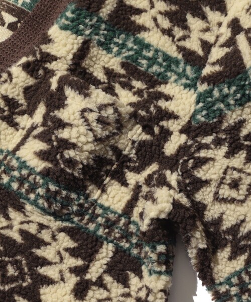 BEAMS PLUS（ビームスプラス）の「ボア ジャカード カーディガン（スウェット・メンズ・ブラウン/グリーン・XL/L/M/S）」の6枚目の写真