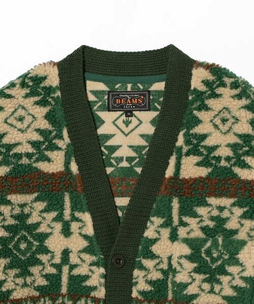 BEAMS PLUS（ビームスプラス）の「ボア ジャカード カーディガン（スウェット・メンズ・ブラウン/グリーン・XL/L/M/S）」の8枚目の写真