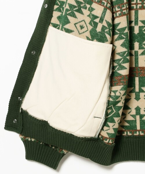 BEAMS PLUS（ビームスプラス）の「ボア ジャカード カーディガン（スウェット・メンズ・ブラウン/グリーン・XL/L/M/S）」の12枚目の写真